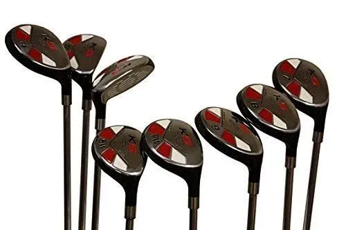 Majek Senior Mens Golf All Hybrid Complete Full Set which Includes #3 4 5 6 7 8 9 PW Senior Flex with Senior Midsize K5S Design High Traction Tech