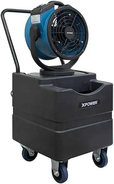 XPOWER Oscillating 3 Speed Outdoor Cooling Misting Fan with Built-in Water Pump, Hose, and WT-45 Mobile Water Reservoir Tank FM-68WK