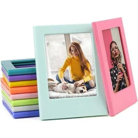 Queen3c 10 Packs Colorful 3 Inches Photo Magnetic Frame for Fujifilm Instax Mini 2x3 Film for Mini Table Photo Frame