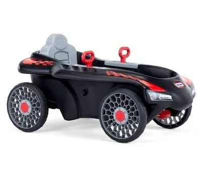 Little Tikes Jett Car Racer Ride on Pedal Car, Black and Red, Adjustable Seat