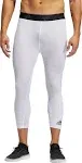 Adidas Men's Techfit Long Tights, Large, White