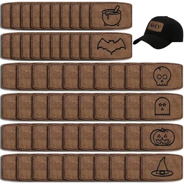 60 Pcs Custom LOGO Blank Rustic Hat Leather patch with adhesive,Iron Archaize