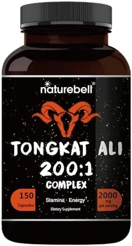 Tongkat Ali 200:1 As Long Jack Extract (Eurycoma Longifolia) 1000mg per Serving 120 Capsules Supports Energy Stamina and Immune System for Men