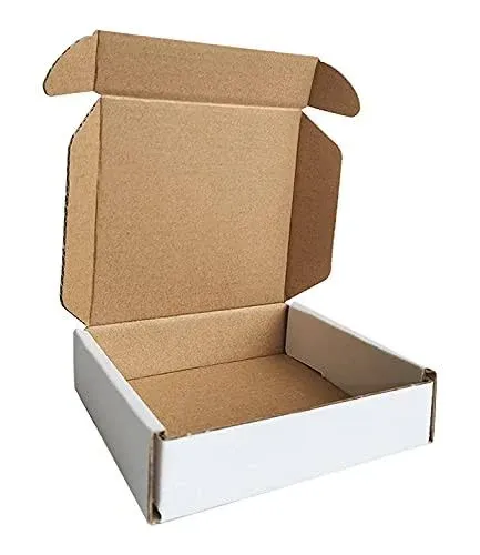 50 Pack 4x4x1'' Small Shipping Boxes, Corrugated Cardboard Mailers for Business, White (CM441)