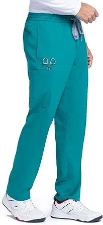 BARCO Grey's Anatomy Scrubs - Evan Scrub Pant for Men, Elastic Waist with Zip Fly, Straight Leg Men's Scrub Pant