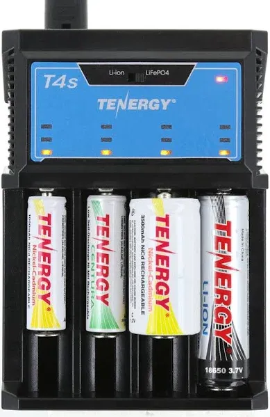 Tenergy T4s Intelligent 4-Bay Universal Charger