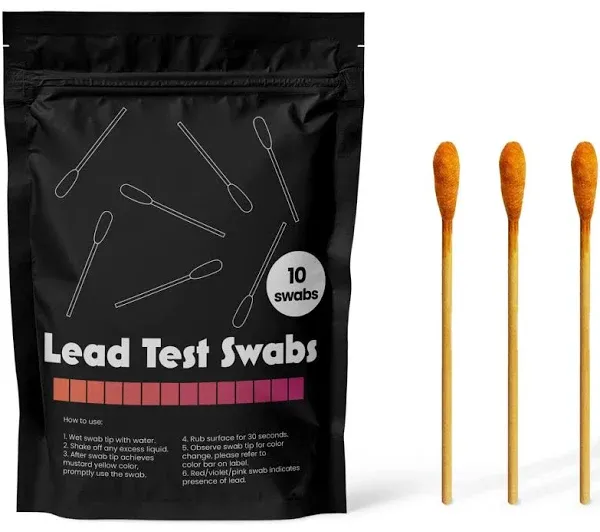 Lead Test Kit - 10 x Instant Testing Swabs for Lead (Inc Lead PAINT) Rapid Test Strips - Results in 20 Seconds.