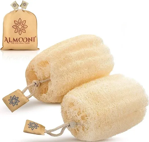 Almooni Egyptian Loofah Exfoliating Body Scrubber, Natural Real Egyptian Shower Loofah Sponge Body Scrubber for Women and Men, for Body and Face