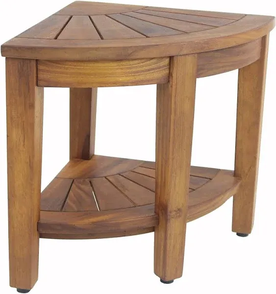 Aqua Teak Corner Shower Stool with Shelf