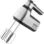 VEVOR Cordless Electric Hand Mixer,100W, Continuously Variable Electric Handheld Mixer, with Turbo Boost Beaters Dough Hooks Storage Bag, Baking Supplies for Whipping Mixing Egg Cookie Cake Cream