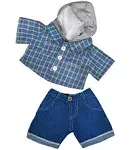 Skater Hoodie with Denim Pants Teddy Bear Outfit (16")