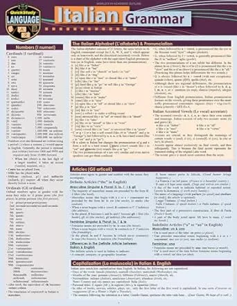 Italian Grammar: a QuickStudy Laminated Language Reference Guide (QuickStudy Language)