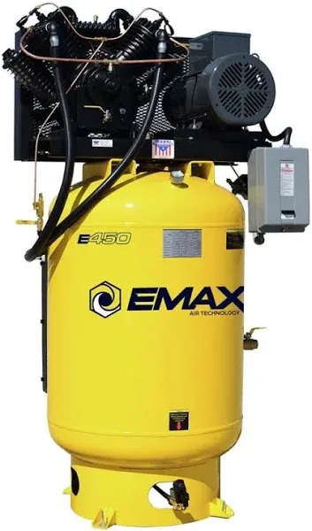 EMAX ESP10V120V1 120 Gallon 10 HP 1-Phase 2 Stage Pressure Lubricated 