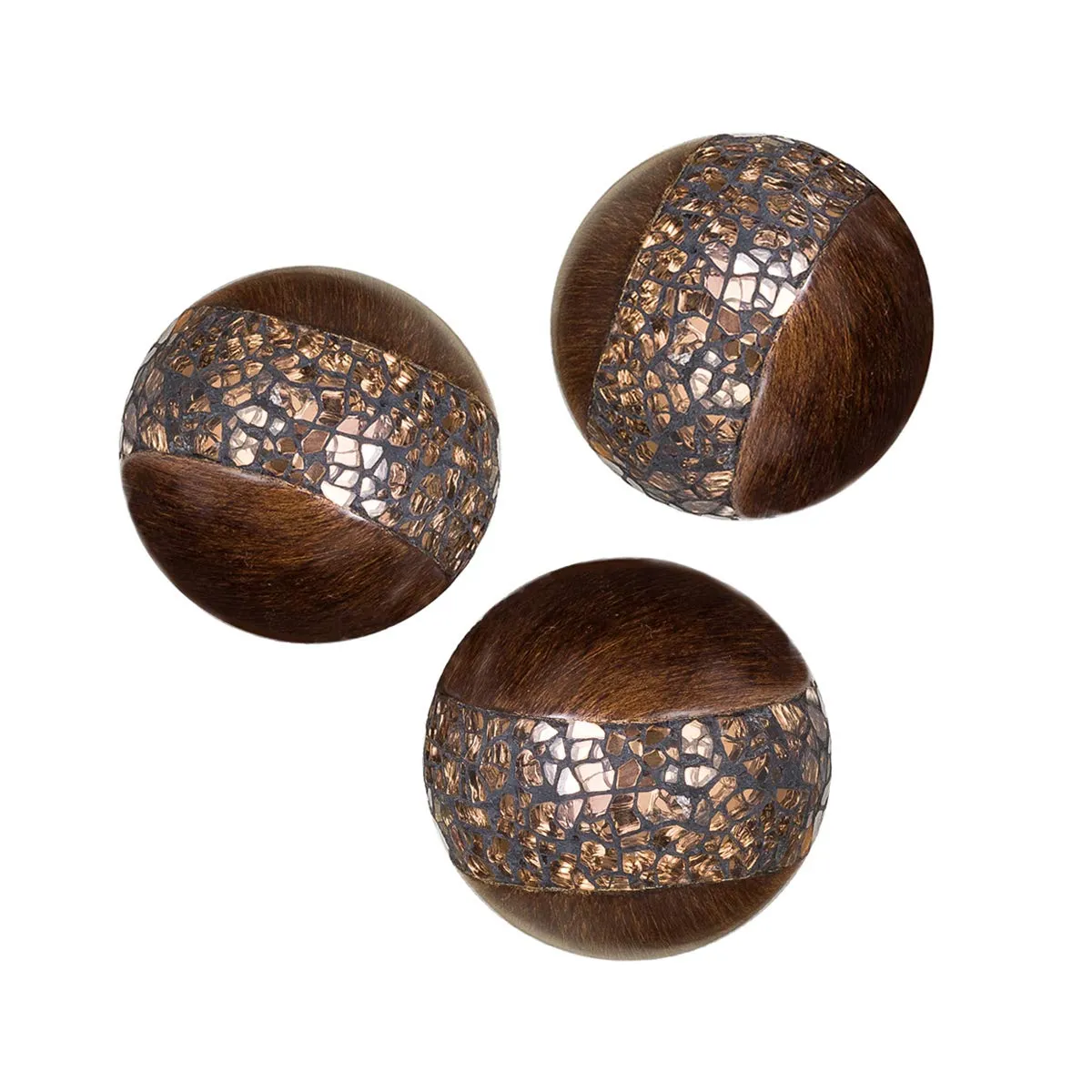 Creative Scents schonwerk Walnut Decorative Orbs for Bowls and Vases (Set of 3)