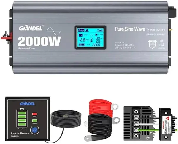 GIANDEL 2000W Pure Sine Wave Power Inverter