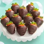 A Gift Inside Dreamy Dark Chocolate Covered Strawberries - 12 Berries