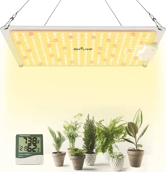 Gerylove LED Grow Light, SP1000 Sunlike Full Spectrum Dimmable Plant Lights with Thermometer Hygrometer, Growing Lamps for Indoor Plants Seedlings