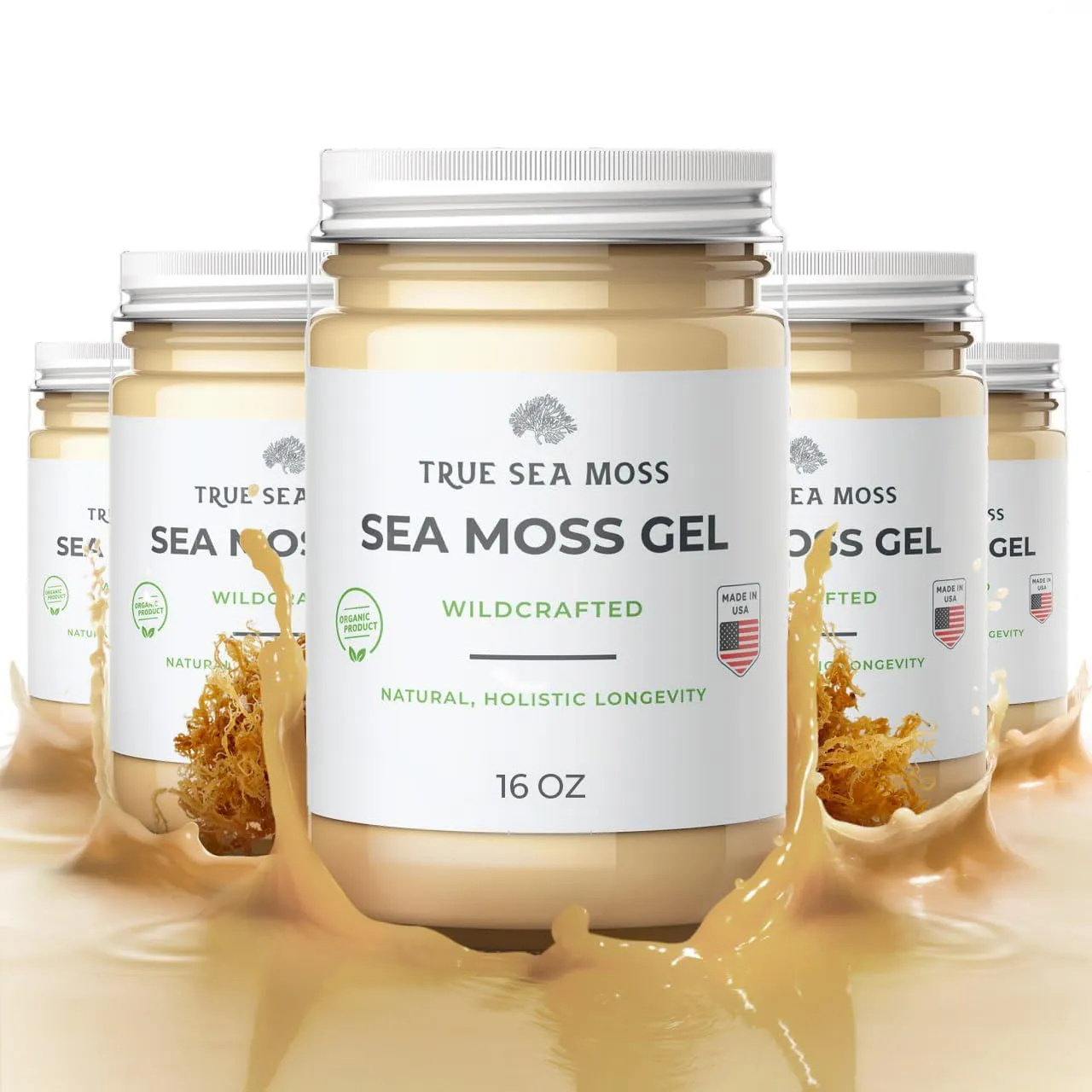 TrueSeaMoss Wildcrafted Irish Sea Moss Gel - Made with Dried Seaweed & Fresh Sea Vegetables, Seamoss - Made in USA (Blue Spirulina, Pack of 1)