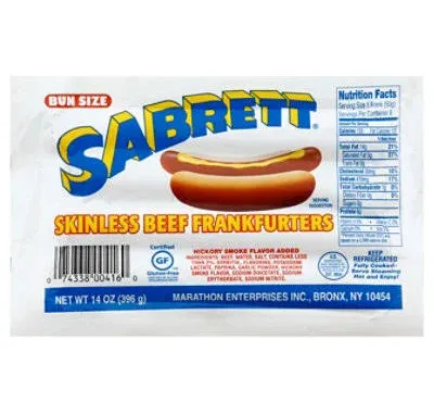 Sabrett Skinless Beef Frankfurters