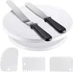 Kootek Cake Decorating Kit Baking Supplies Cake Turntable with 2 Frosting Straight Angled Spatula 3 Icing Smoother Scrapers Baking Accessories Tools