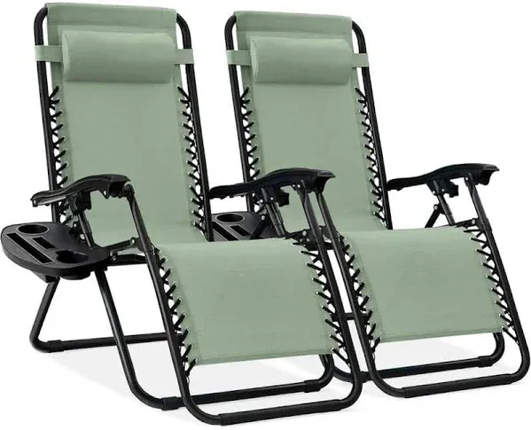 Best Choice Products 2-Piece Adjustable Steel Mesh Zero Gravity Lounge Chair