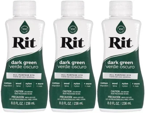 Rit All Purpose Dye Emerald  3 Pack Of 8 Oz