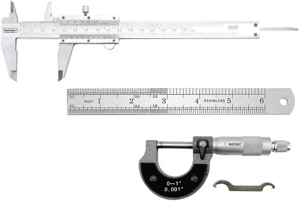 NORTOOLS Vernier Caliper Metal with Micrometer and Ruler for Precision Measurements Outside/Inside/Depth/Step