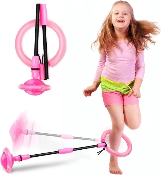 Skip Ball, Portable Foldable Colorful Flash Wheel Swing Ball, Kids Toys for Girl