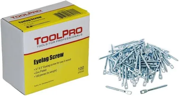 ToolPro Eye Lag Screw Bulk 100Pack