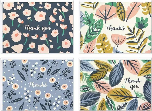 Hallmark Assorted Thank You Cards, Painted Florals for Baby and Bridal Shower or Wedding - 48.0 ea