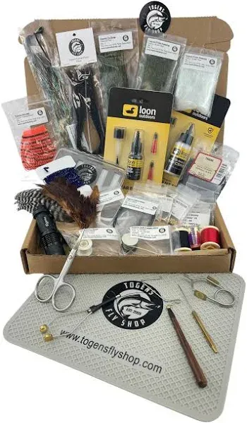 Beginner Fly Tying Kit - All The Essentials You Need to Start Tying Flies - Tie 5 Different Fly Patterns - Hooks, Beads, Tools & Essentials Included!