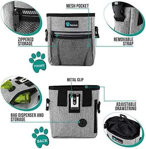 PetAmi Dog Treat Pouch Pet Treat Pouch For Training Dog Walking Bag Holder For Kibbles