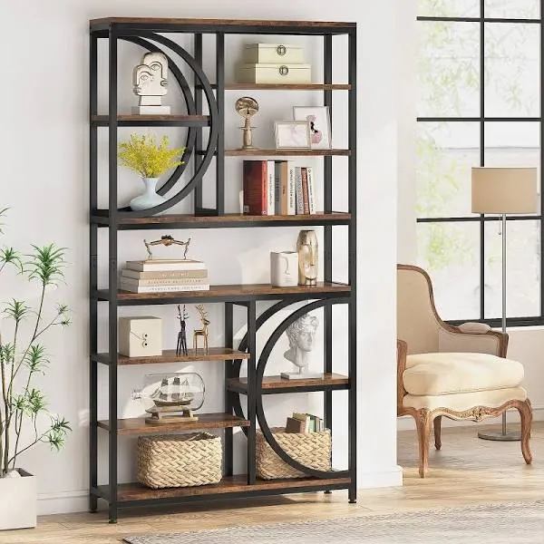 Tribesigns Bookshelf Industrial 8-Tier Etagere Bookcases