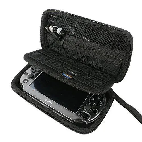 Khanka All-in-One Double Compartment Hard Carry Travel Case Bag for Sony PSVita PS Vita 1000