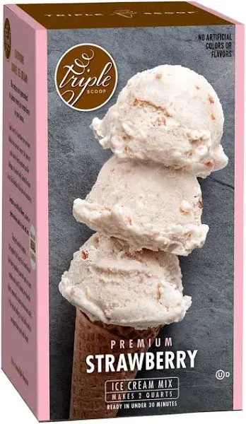 Triple Scoop Ice Cream Mix, Starter for use with Home Ice Cream Maker, Non-Gm...