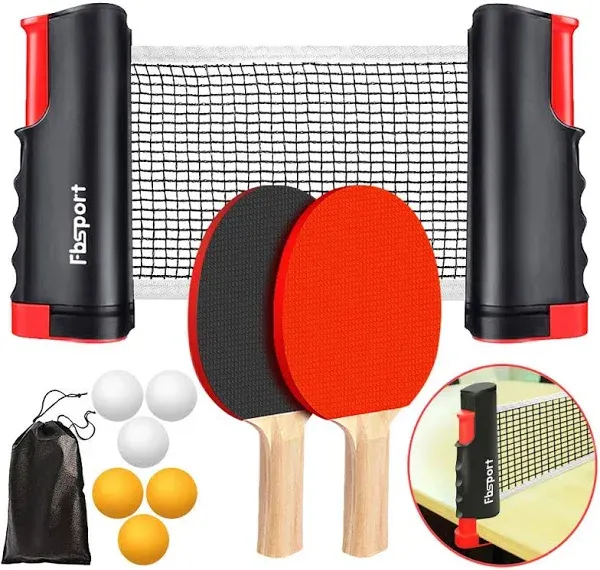 Fbsport Ping Pong Paddle Set, Portable Table Tennis Set