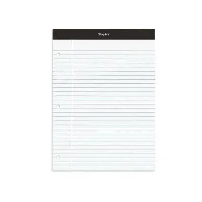 Ampad Evidence Dual-Pad Notepad 8-1/2" x 11-3/4", Legal Ruled, White, 100 Sheets/Pad