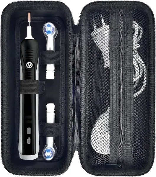 Toothbrush Travel Case Compatible with Oral-B Pro 1000, 2000, 3000, 3500, 1500/ for Philips Sonicare ProtectiveClean 4100 5100 Electric Toothbrush with Mesh Pocket for Accessories - Black (Bag Only)