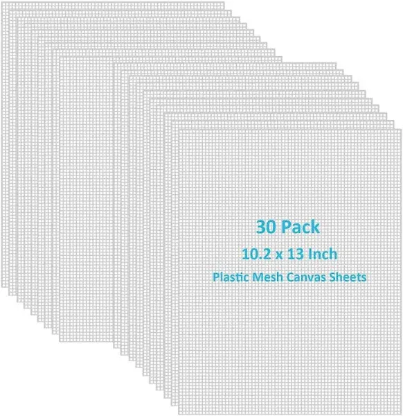 Apochon 30 Pieces 7 Count Plastic Mesh Canvas Sheets