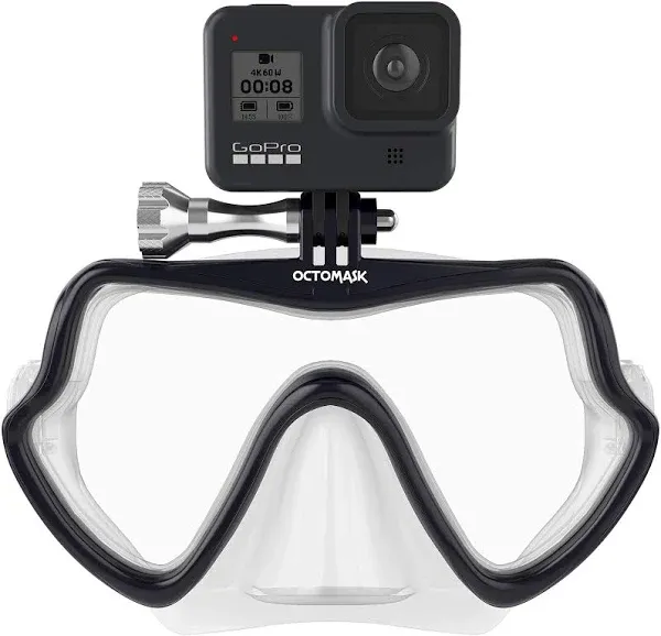 Frameless Dive Mask W/Mount for All Gopro Hero Cameras for Scuba Diving, Snorkel