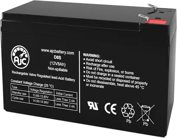 AJC Duracell DURA12-8F Sealed Lead Acid Replacement Battery 8Ah AJC-D8S-V-0-191172