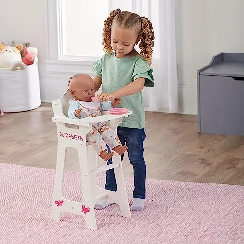 Doll High Chair with Accessories and Free Personalizatio<wbr/>n Kit - White/Pink/Gi.<wbr/>..