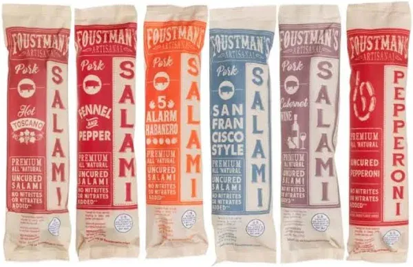 Salami Variety Mix (6 Pack) Artisan, Nitrate-Free, Naturally Cured