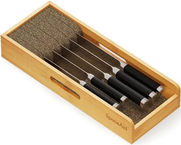 SpaceAid Bamboo Knife Drawer Organizer Insert