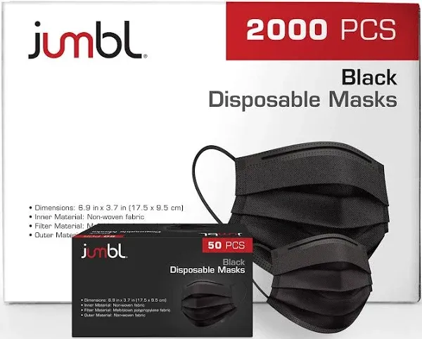 Jumbl Black Mask 40 Pack