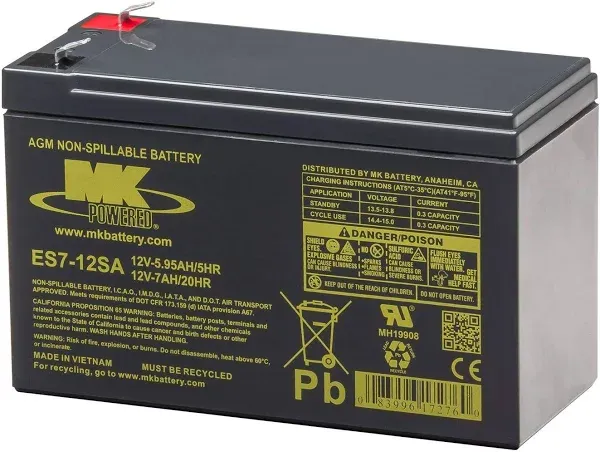 ES7-12SA Maintenance-Free Rechargeable Sealed Lead-Acid Battery