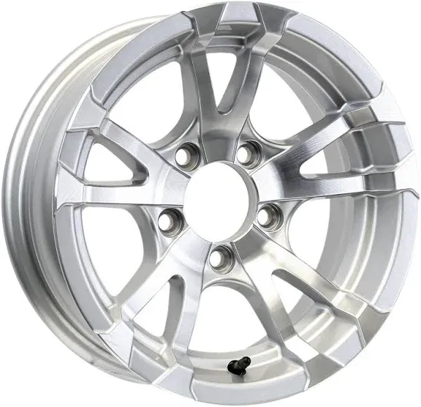 2-Pack Aluminum Trailer Wheels 13X5 13 X 5 5 Lug 4.5 Center Avalanche Silver Rim