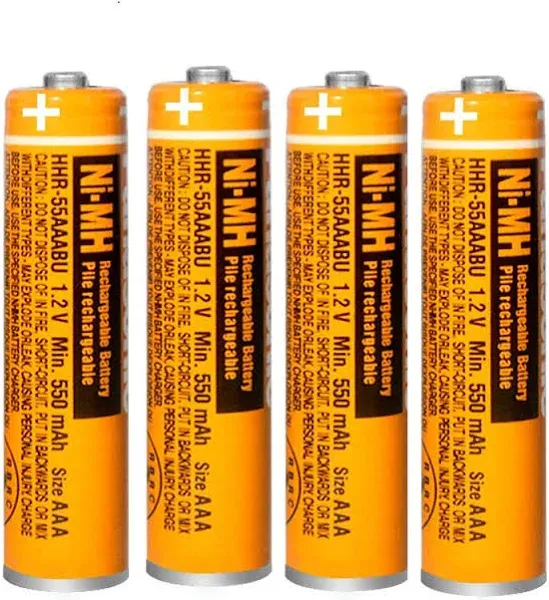 Panasonic AAA NI-MH Rechargeable Battery for Cordless Phones 550mAh HHR-55AAABU