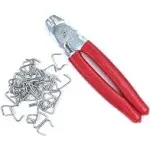 Hog Ring Pliers Kit With 50Pcs Rings Tool Set For Seat Cover Upholstery Durable