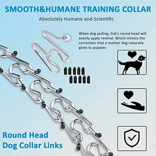 Prong Pinch Collar for Dogs, Adjustable Training Collar with Quick Release Buckl